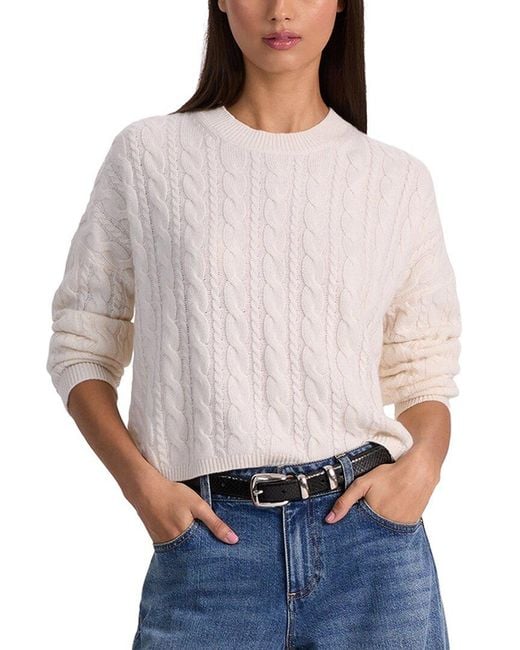Alice + Olivia Gray Cecilie Crop Cable Cashmere-Blend Pullover
