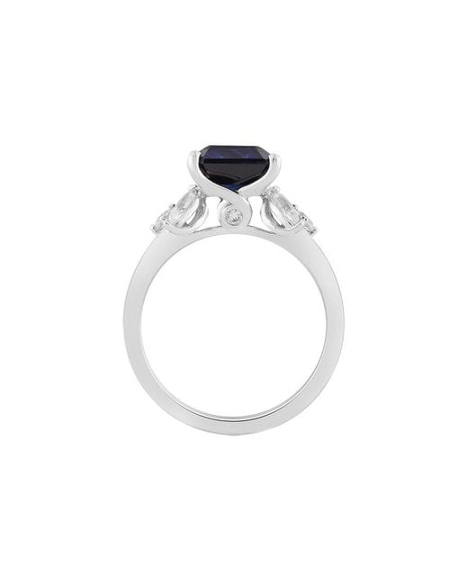 Brilliant Bloom Blue 14K.80 Ct. Tw. Lab-Grown Diamond & Sapphire Ring