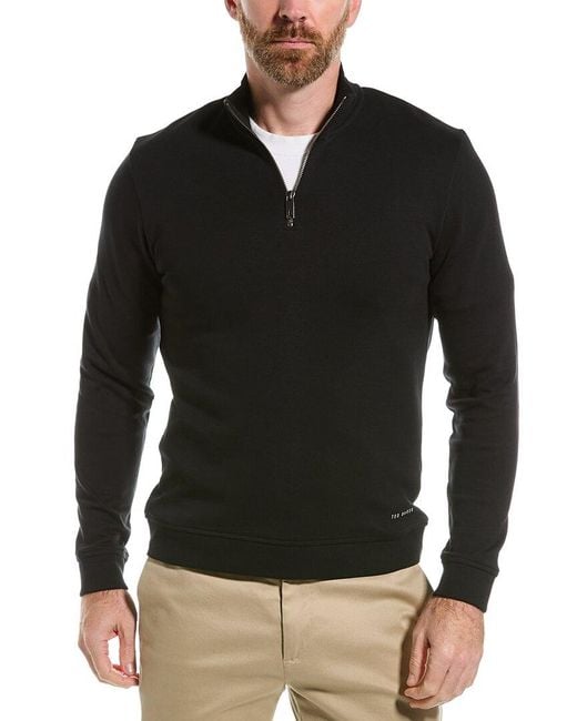 Ted Baker Black Antram 1/2-zip Pullover for men