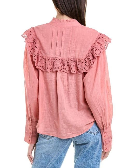 Free People Red Hit The Road Top