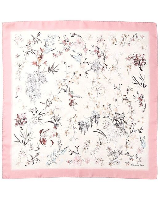 Dior Pink Millefiori Silk Scarf