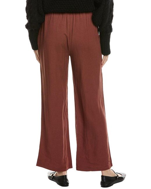 Seraphin Red Linen-Blend Pant