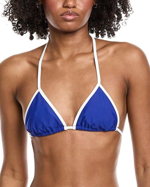 Amanda Uprichard Blue Sunnie Bikini Top