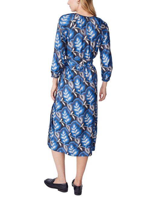 J.McLaughlin Blue Seville Silk-Blend Dress