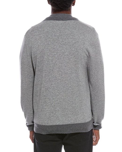 Kier + J Gray College Wool & Cashmere-Blend Zip-Up Cardigan for men