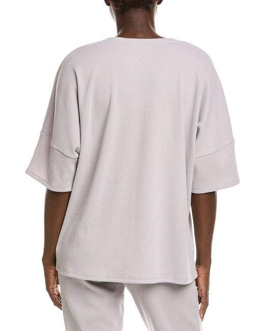 Natori White N Tranquility V-Neck Top