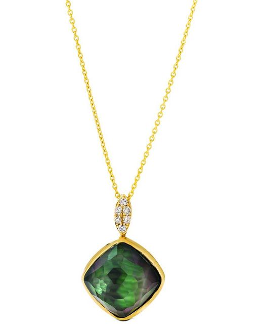 Le Vian Metallic Le Vian 14K 5.46 Ct. Tw. Diamond & Quartz Random Cuts Pendant Necklace