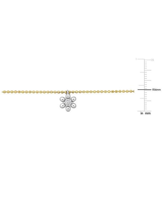 Rina Limor Metallic 14K Two-Tone 0.30 Ct. Tw. Diamond Floral Necklace