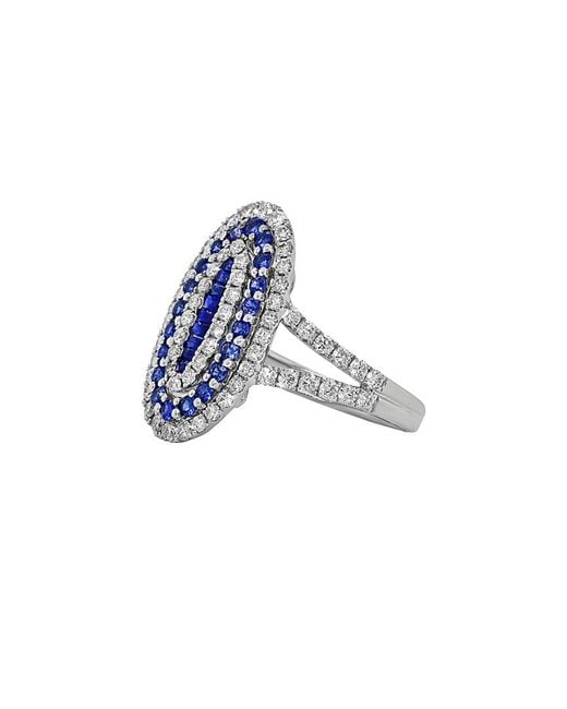 Diana M Blue Fine Jewelry 18k 1.68 Ct. Tw. Diamond & Sapphire Ring