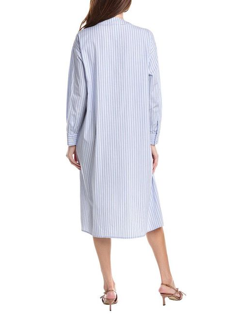 Fabiana Filippi White Cotton Hybrid Midi Shirtdress
