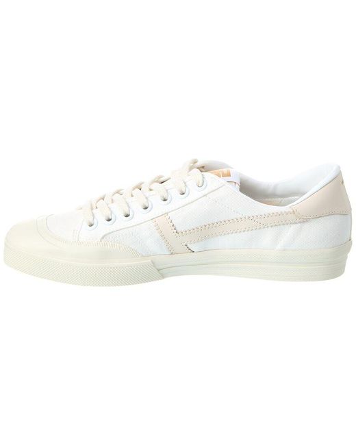 Tom Ford White Canvas & Leather Sneaker for men
