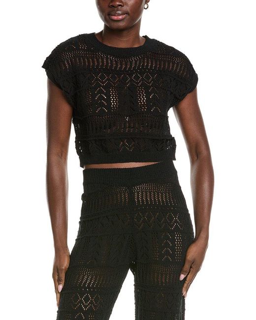 Elan Black Crop Top