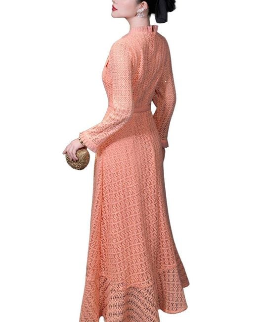 BURRYCO Pink Solid Midi Dress