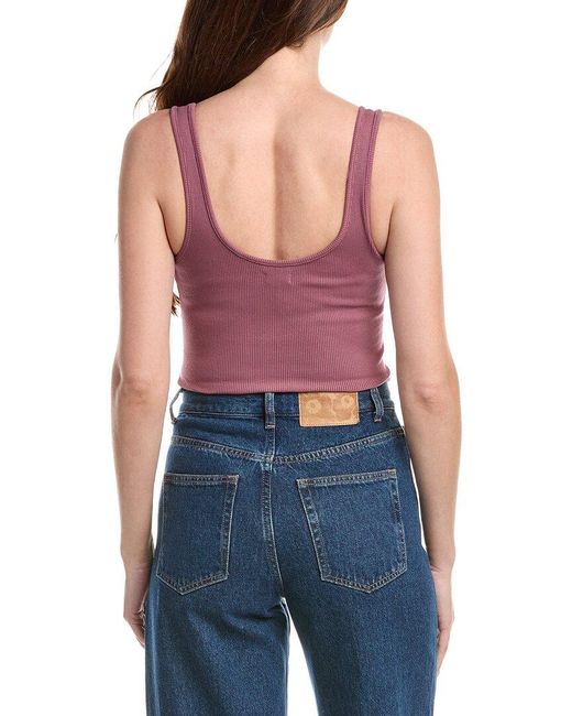 L'Agence Purple Nica Scoop Neck Tank Bodysuit