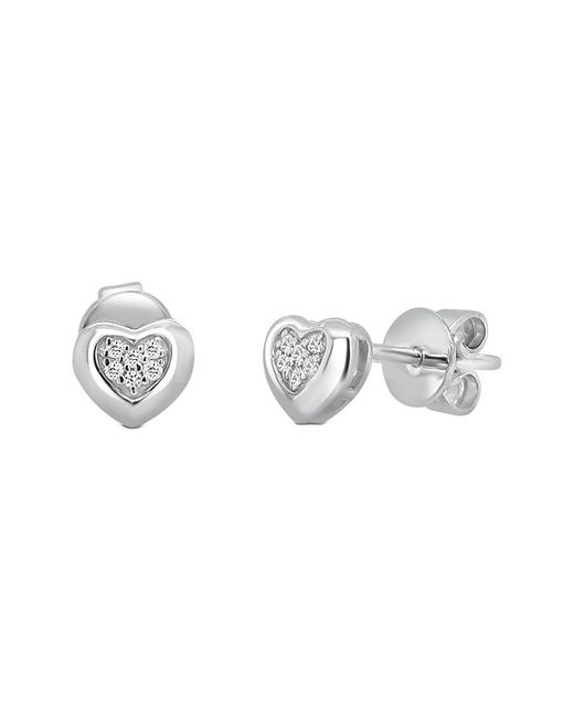 Sabrina Designs Metallic 14K 0.04 Ct. Tw. Diamond Heart Stud Earrings