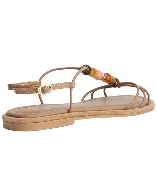 Dune Brown Lemnos Leather Sandal