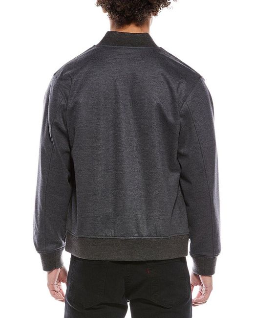 Theory Gray Clean Wool-Blend Bomber Jacket for men