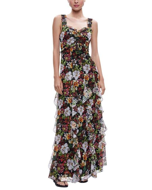 Alice Olivia Alice Olivia Rue Empire Waist Godet Maxi Dress Lyst Canada