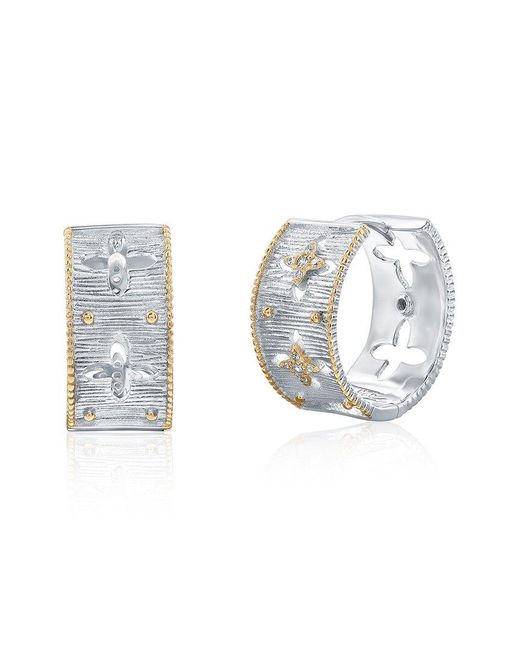 Suzy Levian CZ Jewelry Metallic Suzy Levian Cz Huggie Earrings