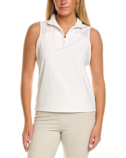 Stella Parker White Mock Neck Combo Top