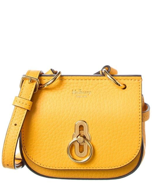Mulberry Yellow Amberley Micro Leather Shoulder Bag
