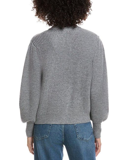 Forte Gray Button Wool & Cashmere-Blend Cardigan