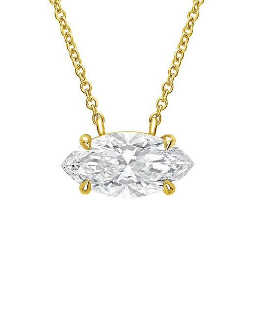 Diana M Metallic 14K 3.00 Ct. Tw. Lab-Grown Diamond Solitaire Pendant