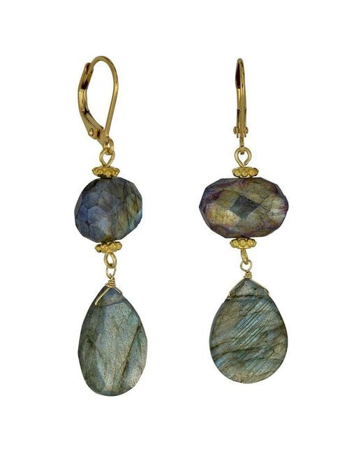 Rachel Reinhardt Jewelry Green Labradorite Teardrop Earrings