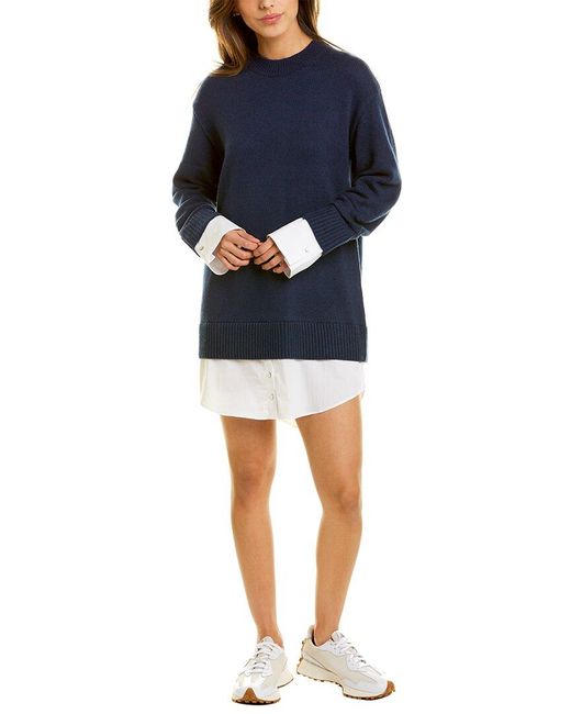Cinq À Sept Blue Santina Wool-blend Sweaterdress