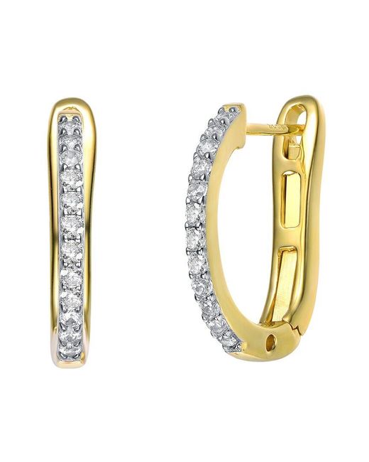 Rachel Glauber Metallic 14k Plated Cz Hoops