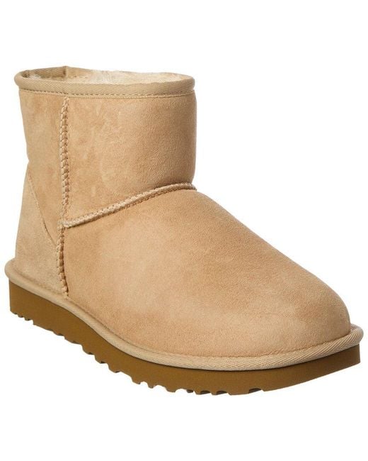 Ugg Natural Classic Mini Ii Suede & Shearling Boot