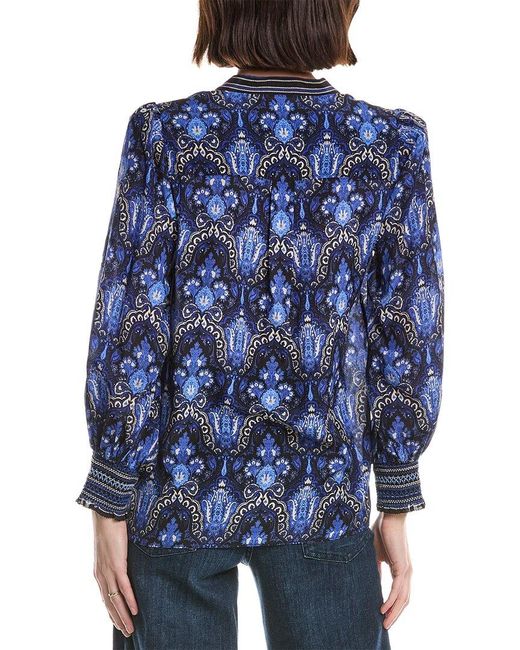 Alice + Olivia Blue Sheila Top
