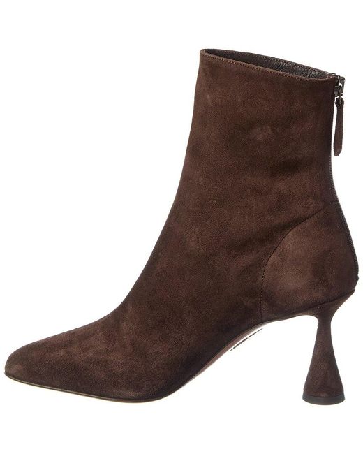 Aquazzura Brown Amore 75 Suede Boot