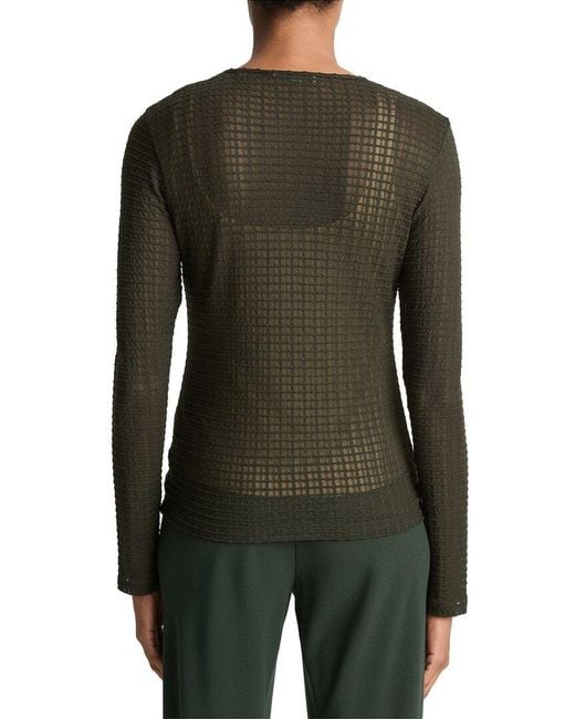 Vince Black Shadow Grid Crewneck Sweater