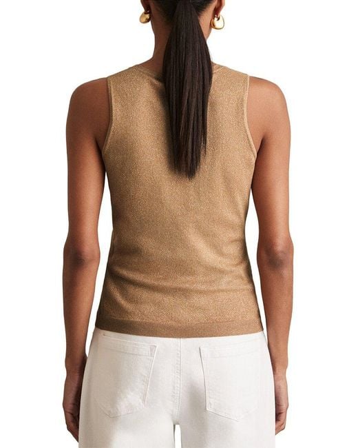 Reiss Brown Sia Metallic Top
