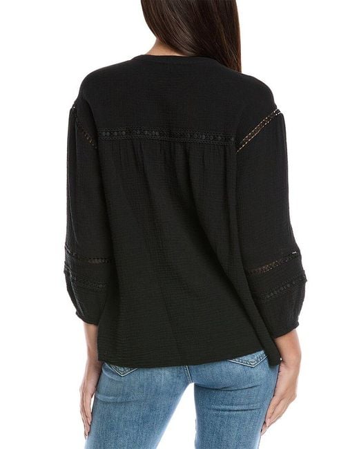 Johnny Was Black Button-Down Blouse