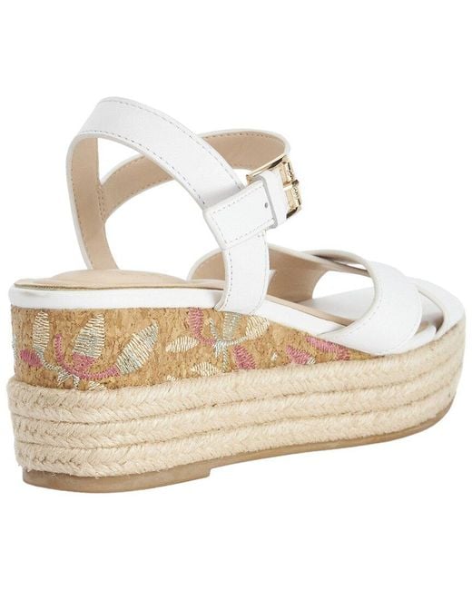 Dune White Kalmias Leather Wedge