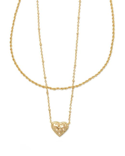 Kendra Scott White Anna Filigree 14K Multi Strand Necklace