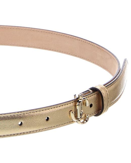 Jimmy Choo White Mini Helina Leather Belt