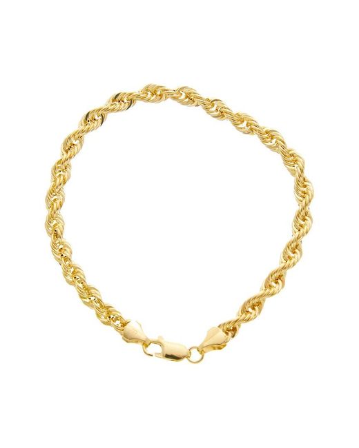 Italian Gold Metallic 14K 5Mm Hollow Rope Bracelet