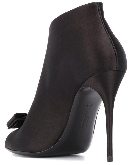 Ferragamo Black Vara Bow Leather Bootie