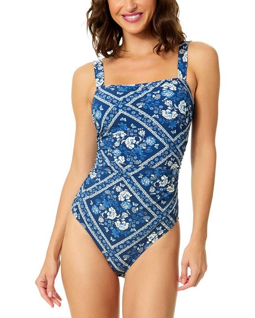 Cece Blue Belted One-Piece