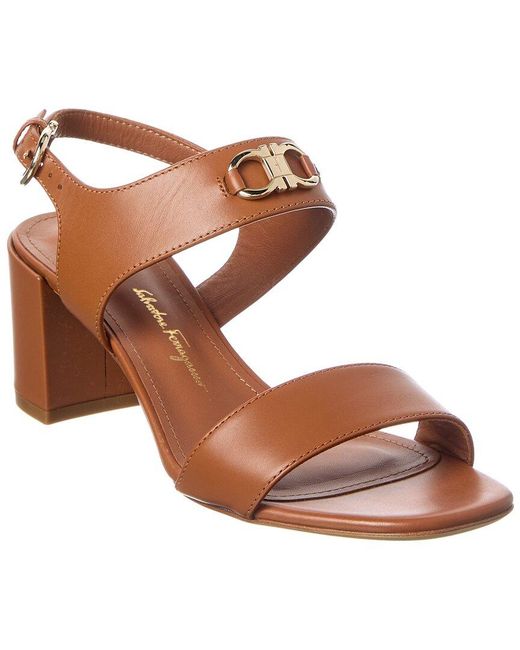 Ferragamo Brown Cayla Leather Sandal