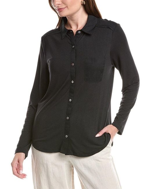 Tommy Bahama Black Kauai Hybrid Camp Shirt