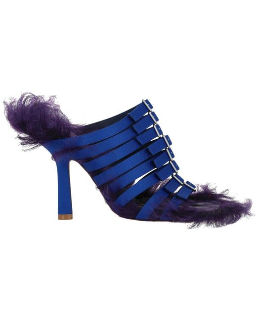 Burberry Blue Canvas & Leather Sandal