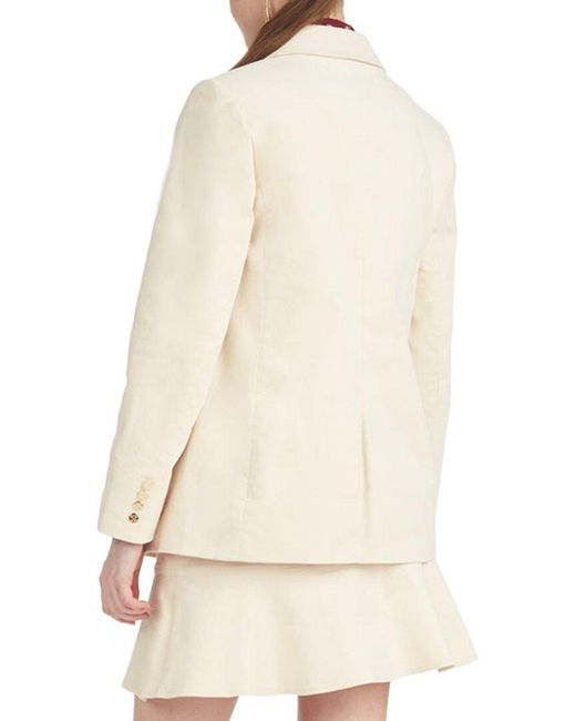 Draper James White Double Breasted Blazer