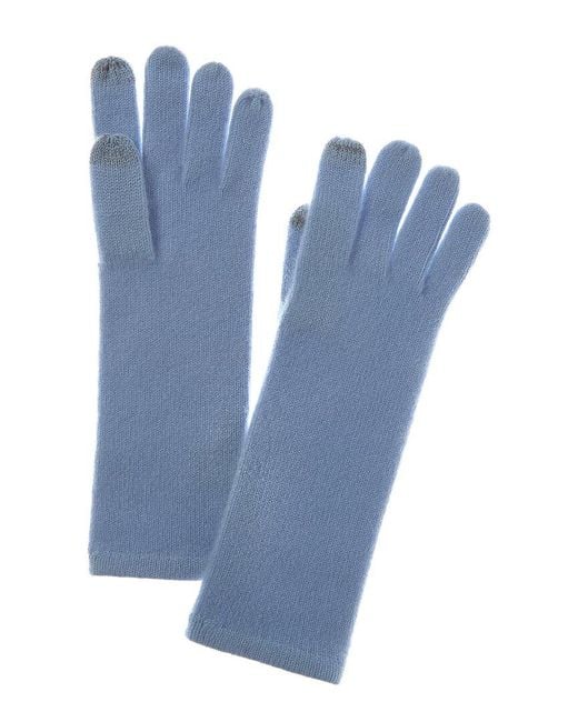 Sofiacashmere Blue Sofiacashmere Mid-Length Touchscreen Cashmere Gloves