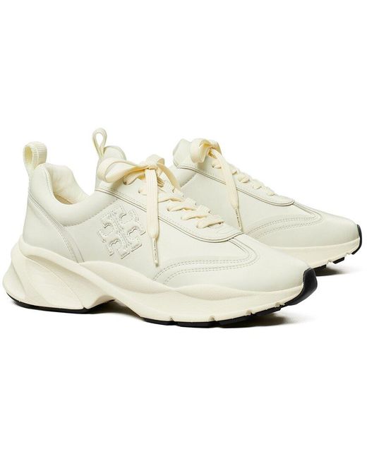 Tory Burch White Good Luck Leather Trainer Sneaker