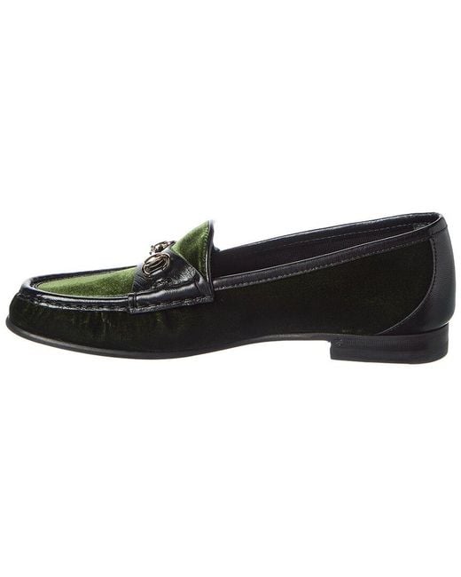 Gucci Black Horsebit 1953 Velvet & Leather Loafer