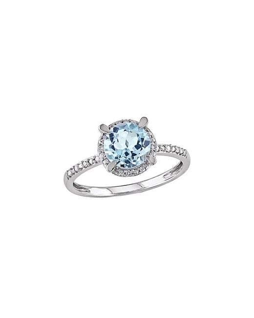 Rina Limor White 10K 1.63 Ct. Tw. Diamond & Sky Topaz Ring
